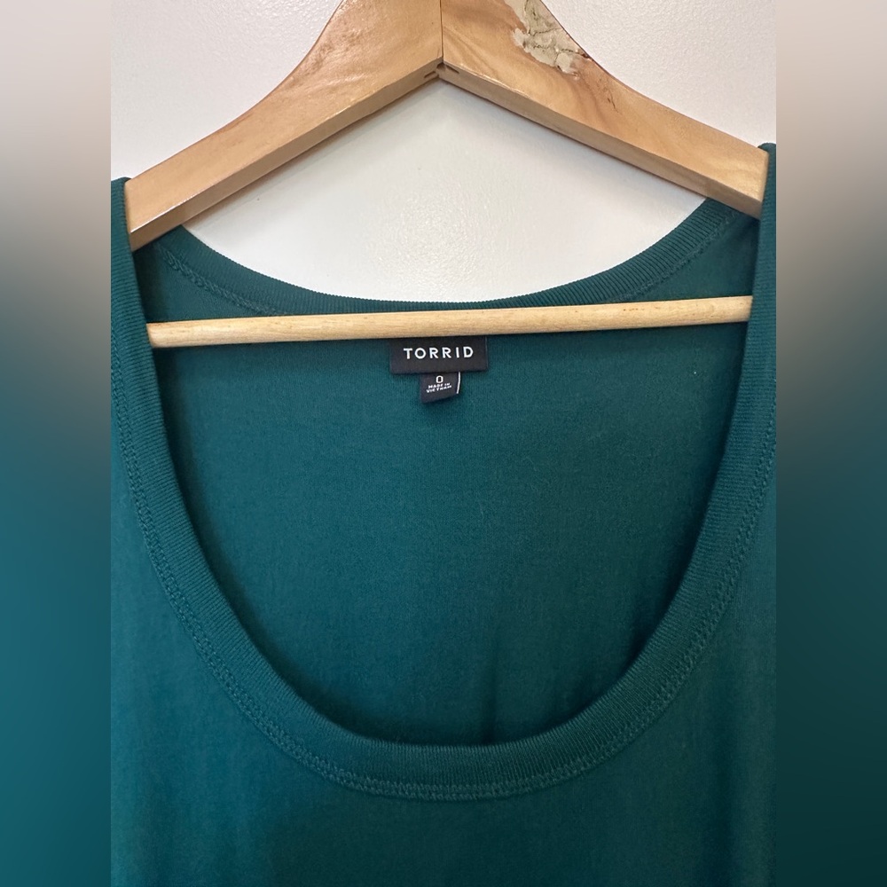 Torrid 0x sleeveless botanical garden Emerald Green Midi Dress cotton! Pockets! - Picture 5 of 8